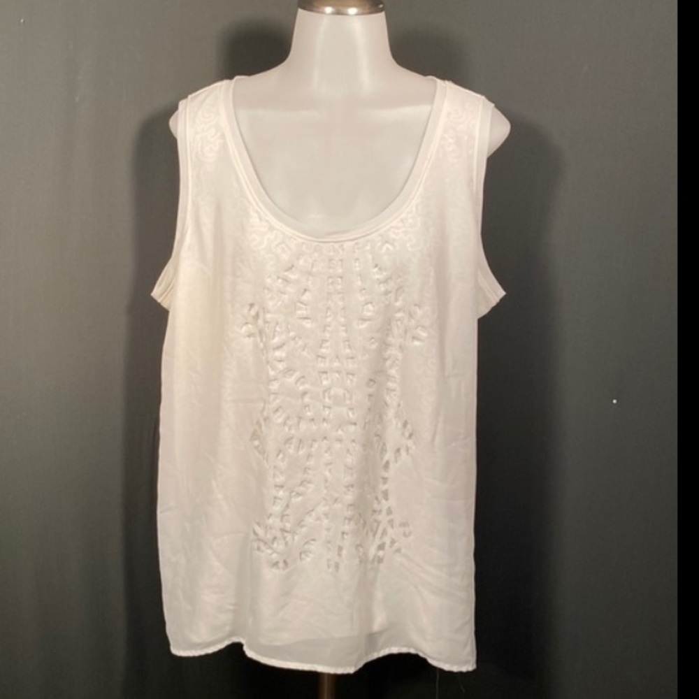 Studio Y laser cut sleeveless blouse